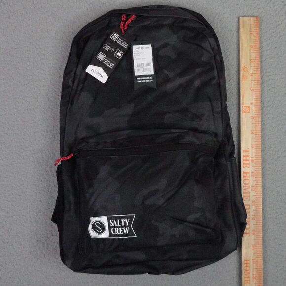 Salty Crew Brig Backpack Black Camo NWT Fishing School Book Beach Laptop Bag 20L - Picture 8 of 11